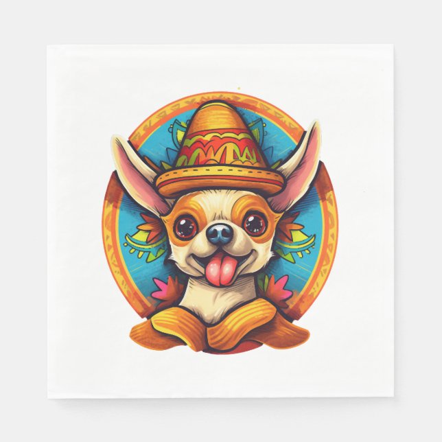 Chihuahua Mexico Cinco de Mayo Rolig hund Pappersservett (Framsidan)