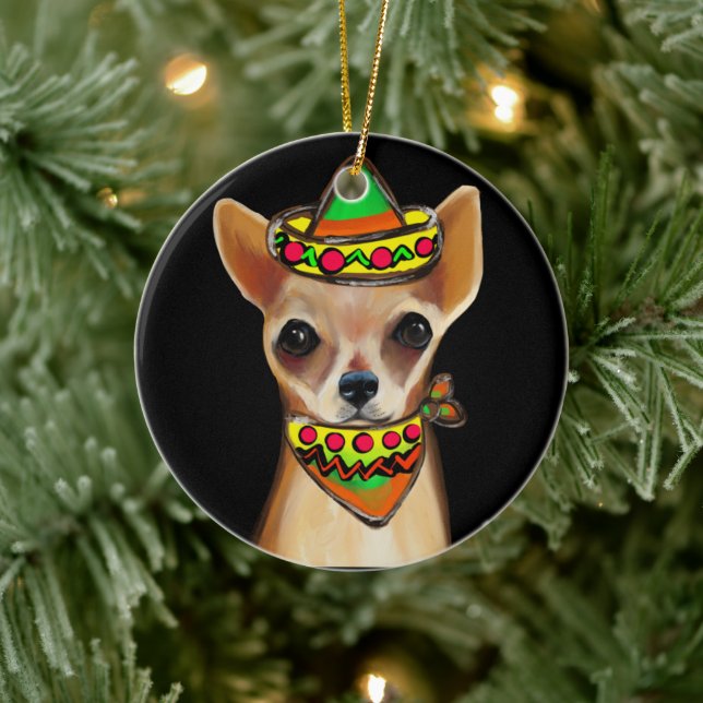 Chihuahua Mexico Julgransprydnad Keramik (Träd)