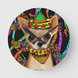 Chihuahua Mexico Rund Klocka