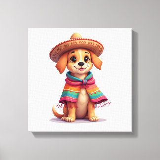 Chihuahua Mexiko Cinco de Mayo Rolig Hund (1) Canvastryck