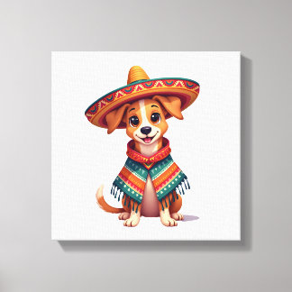 Chihuahua Mexiko Cinco de Mayo Rolig Hund (2) Canvastryck