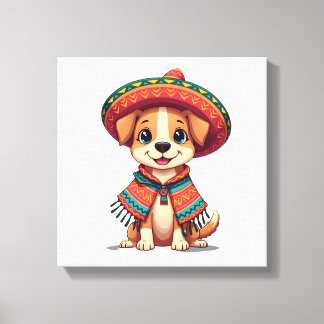 Chihuahua Mexiko Cinco de Mayo Rolig Hund (3) Canvastryck