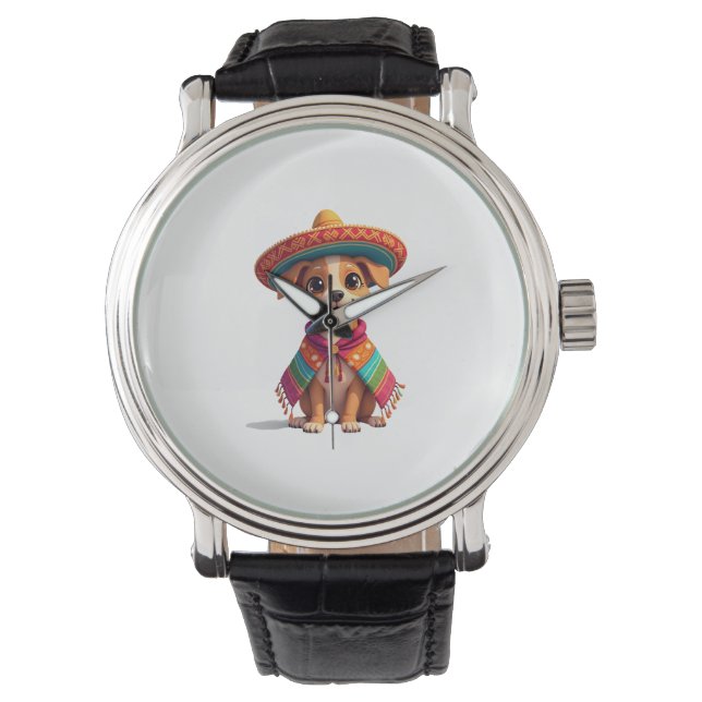 Chihuahua Mexiko Cinco de Mayo Rolig Hund (4) Armbandsur (Framsida)