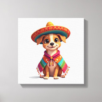 Chihuahua Mexiko Cinco de Mayo Rolig Hund (4) Canvastryck