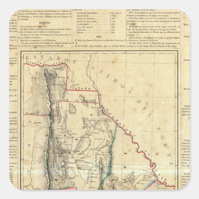 Chihuahua, Mexiko Fyrkantigt Klistermärke (Framsida)