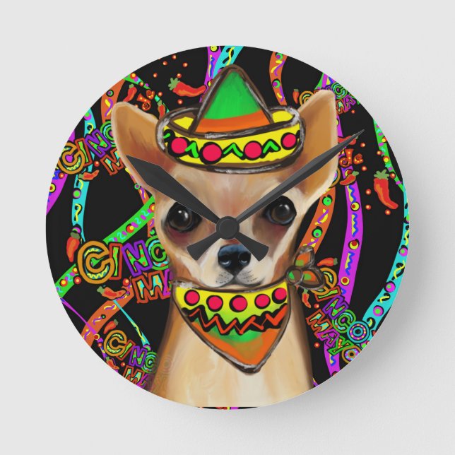 Chihuahua Mexiko  Rund Klocka (Framsida)