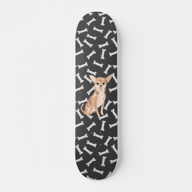 Chihuahua Mini Skateboard Bräda 18,5 Cm (Framsida)