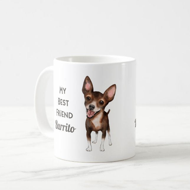 Chihuahua Mitt bästa vänendnamn Kaffemugg (Framsida vänster)