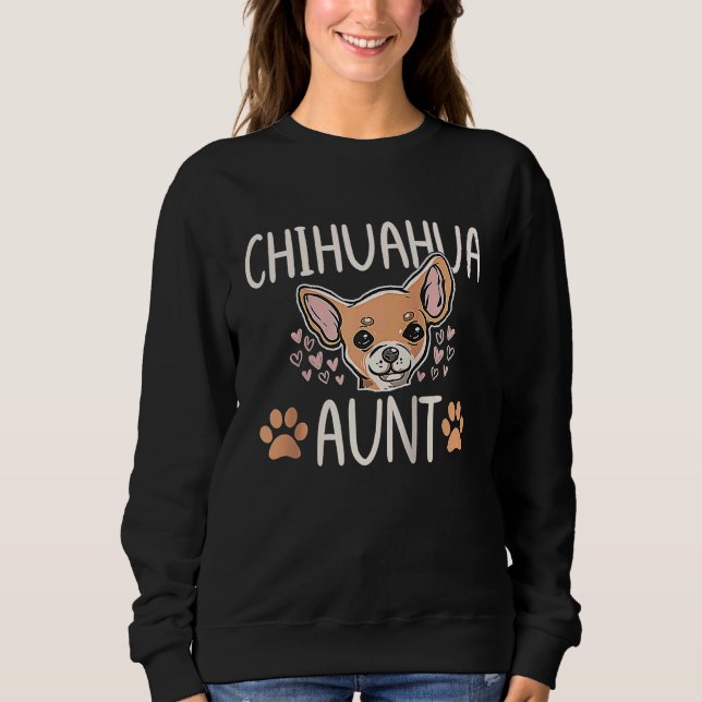 Chihuahua Mom Aunt  Dog  Puppy Owner Women Raglan  T Shirt (Framsida)