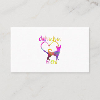 chihuahua mom doggy pup pet lover heart visitkort