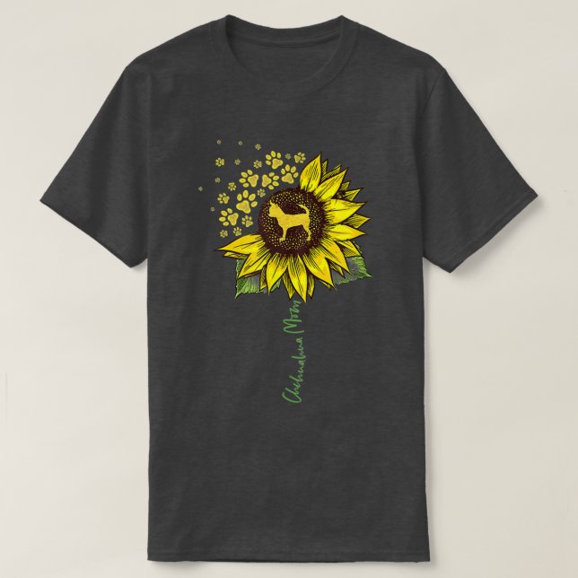 Chihuahua Mom Sunflower Chiwawa Lover Gifts Dog Mo T Shirt (Design framsida)