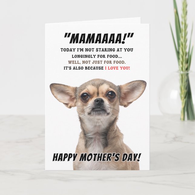 Chihuahua Mors dag hälsningskort Tack Kort (Framsida)