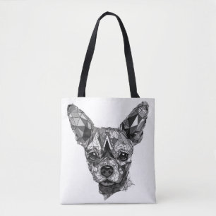 Chihuahua Mosaic Geometrical Art Hund Tygkasse