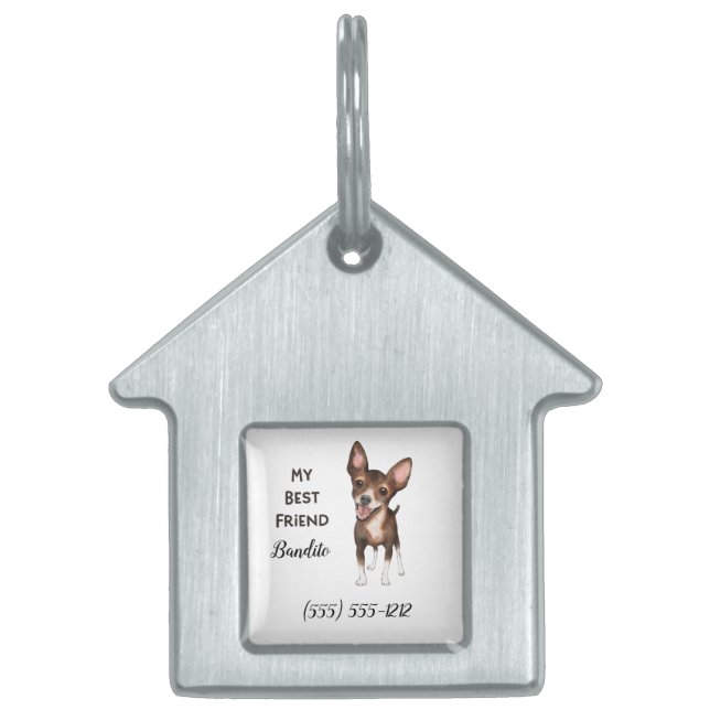 Chihuahua My Best Friend Anpassningsbar Hund House ID-bricka Husdjur (Framsidan)