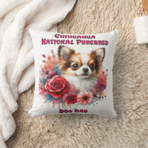Chihuahua National Pureborn Hund Day Firande Kudde