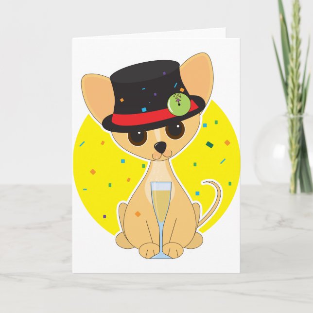 Chihuahua, nyår helgkort (Framsida)