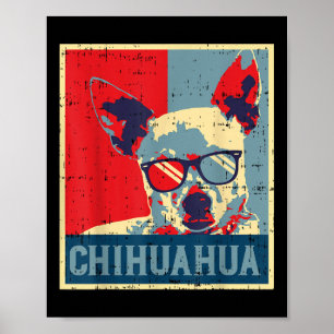 Chihuahua Obama Poster Vintage Chiwawa Hund älskar