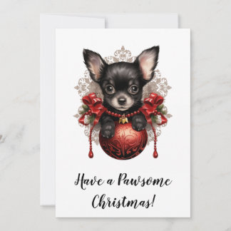 Chihuahua och Bauble jul Card Julkort
