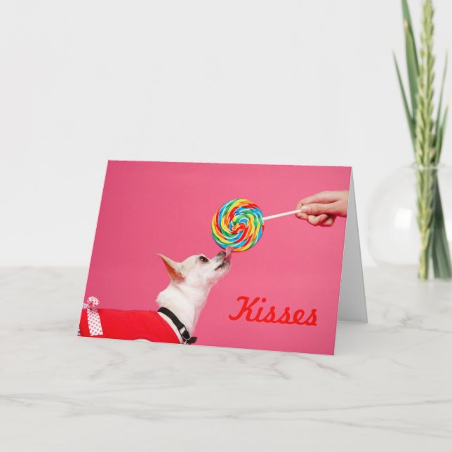 Chihuahua och Lollipop Helgkort (Framsida)
