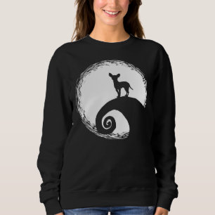 Chihuahua och Måne Halloween är lustigt för Hund T Shirt