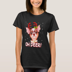 Chihuahua Oh Deer Renkvinna Jul Xmas T Shirt