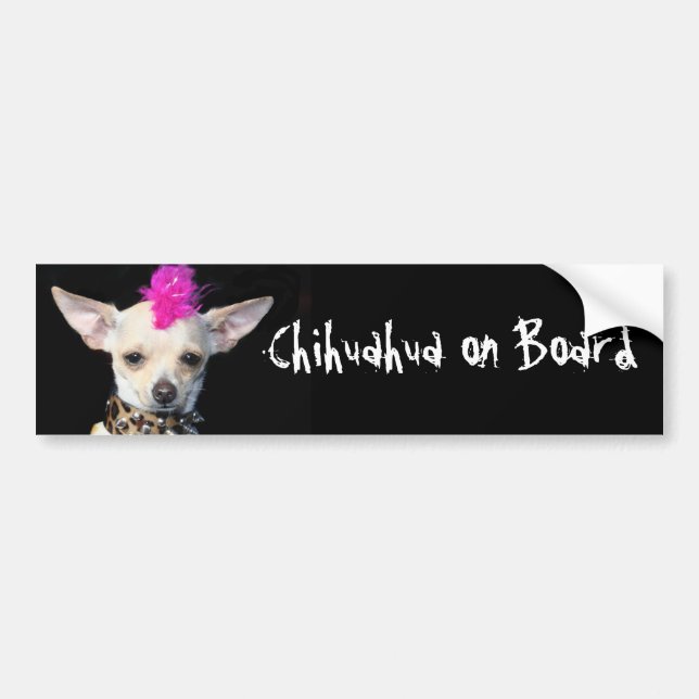 Chihuahua ombord på stötfångare bildekal (Framsidan)