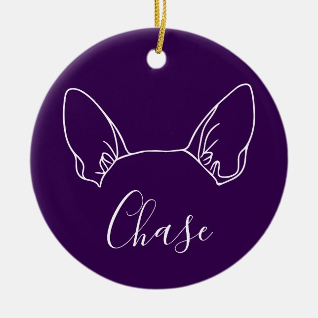 Chihuahua-ornament (Tassmärken) Julgransprydnad Keramik (Framsidan)