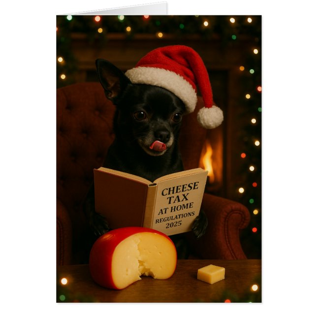 Chihuahua 'Ostskatt' Julkort Hälsningskort (Framsidan)