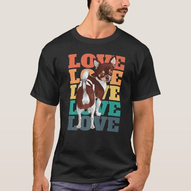 Chihuahua Owner Cute Retro 2 T Shirt (Framsida)