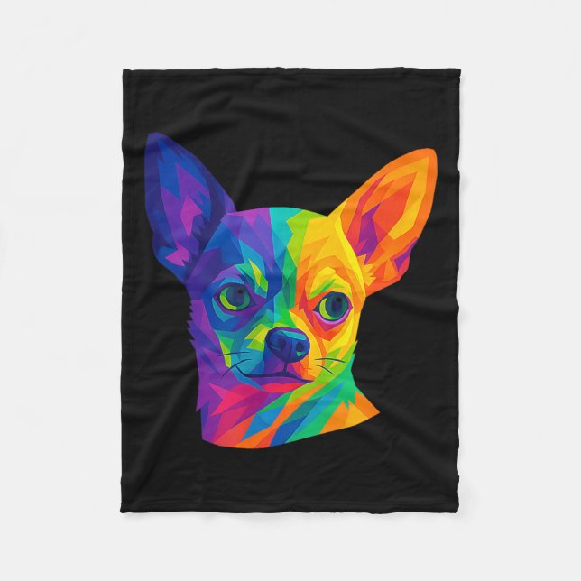 Chihuahua P Art Rtrait For Dog Owners  Fleecefilt (Framsidan)