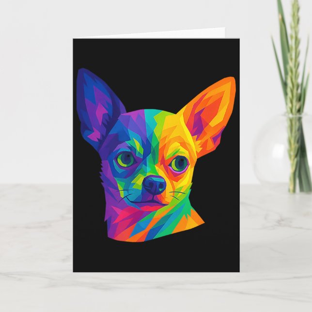 Chihuahua P Art Rtrait For Dog Owners  Kort (Framsida)