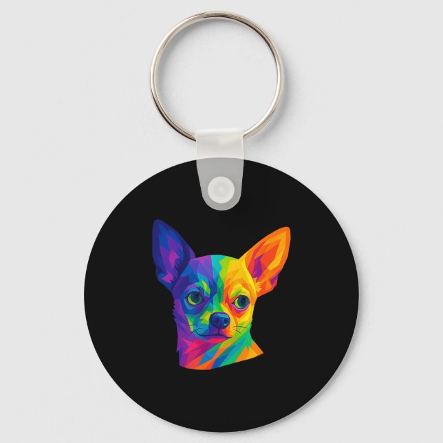 Chihuahua P Art Rtrait For Dog Owners  Nyckelring (Framsida)