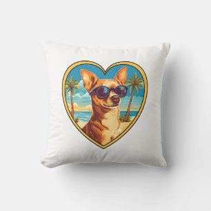 Chihuahua på Beach Kudde