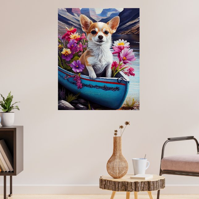 Chihuahua på en Paddle: En scen Äventyr Poster (Vardagsrum 3)