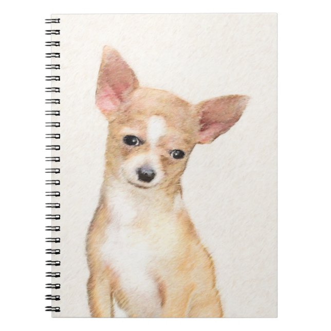 Chihuahua Painting - Cute Original Hund Art Anteckningsbok Med Spiral (Framsidan)