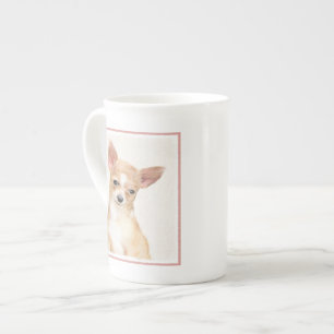 Chihuahua Painting - Cute Original Hund Art Benporslin Mugg