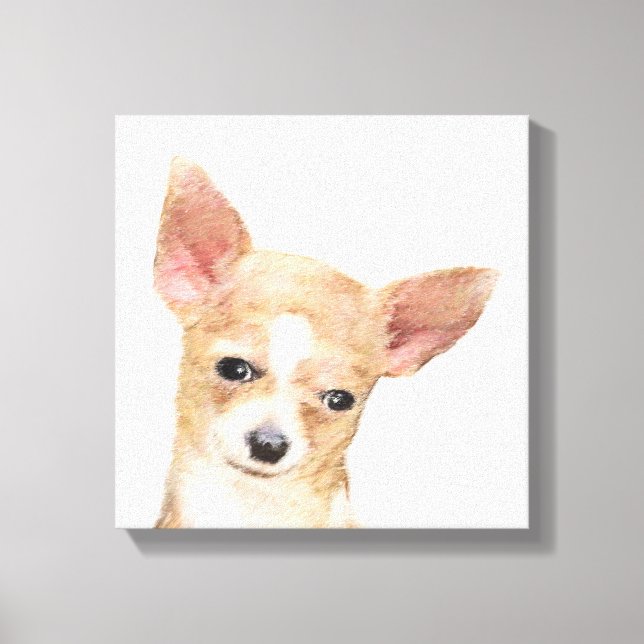 Chihuahua Painting - Cute Original Hund Art Canvastryck (Framsida)