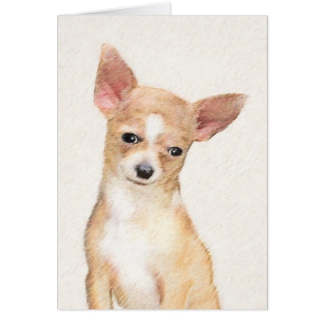 Chihuahua Painting - Cute Original Hund Art Hälsningskort (Framsidan)