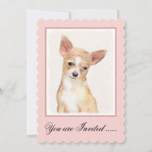 Chihuahua Painting - Cute Original Hund Art Inbjudningar