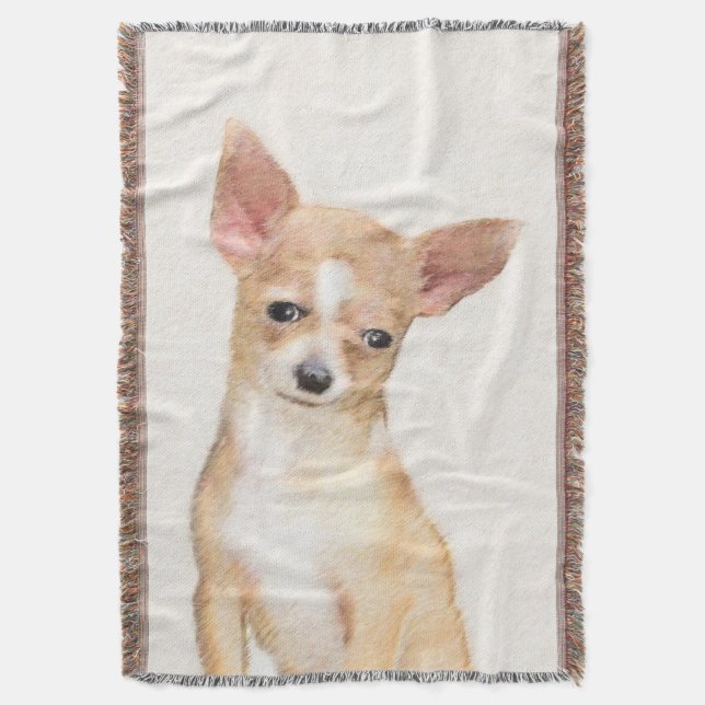 Chihuahua Painting - Cute Original Hund Art Mysfilt (Framsidan Vertikal)