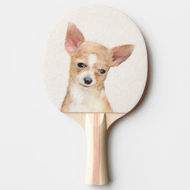 Chihuahua Painting - Cute Original Hund Art Pingisracket (Framsidan)