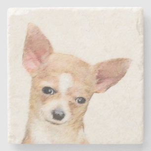 Chihuahua Painting - Cute Original Hund Art Stenunderlägg