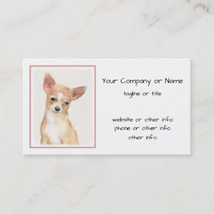 Chihuahua Painting - Cute Original Hund Art Visitkort