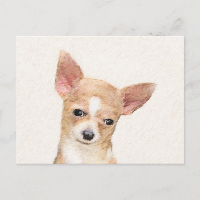 Chihuahua Painting - Cute Original Hund Art Vykort (Framsida)