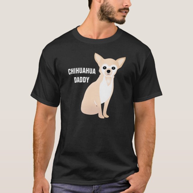 Chihuahua Pappa Anpassningsbar Text Tecknad Chi T Shirt (Framsida)