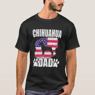 Chihuahua Pappa Hund älskare Amerikanska Flagga T Shirt