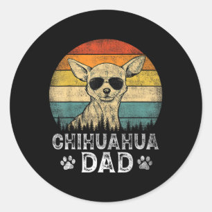 Chihuahua Pappa Hundälskarna Fars dag Tee Runt Klistermärke
