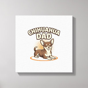 Chihuahua Pappa Vintage Gravyr Hundälskare Design_ Canvastryck