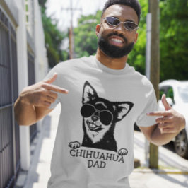 Chihuahua Pappa Wearing Glass Fars dag Pets T Shirt