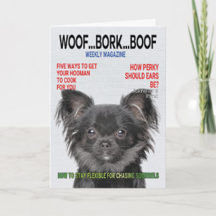 Chihuahua Parody Magazine Cover Card Kort